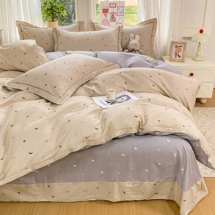 凌鼎 2026新款多规格掉边全棉印花四件套 星月神话