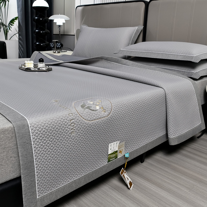 91家纺网 家纺一手货源 找家纺 （总）小牛席业 2026新款轻奢风铃兰冷感豆豆席系列凉席藤席冰藤席冰丝席竹席乳胶席,粉色,灰色,蓝色,绿色