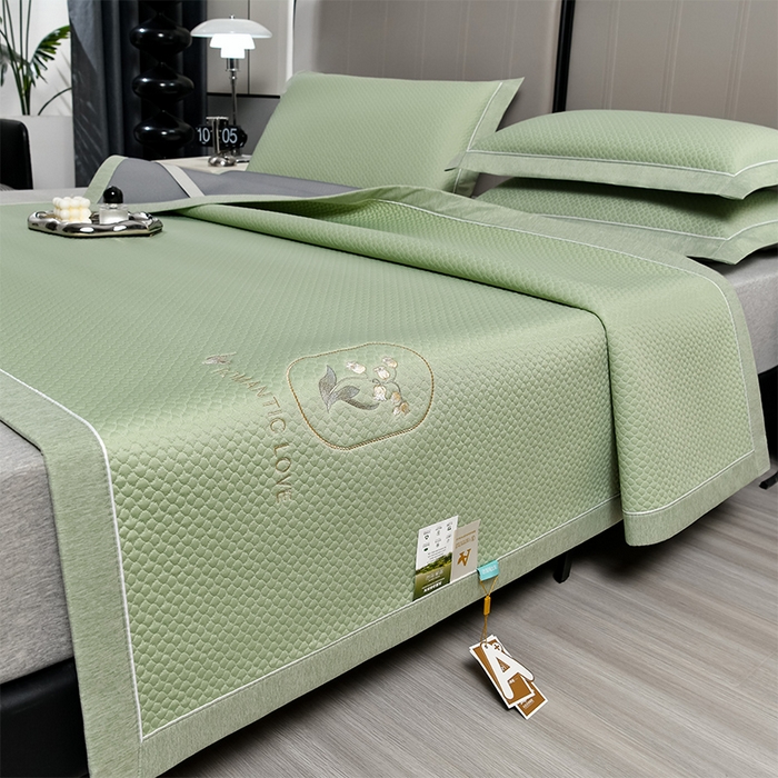 小牛席业 2026新款轻奢风铃兰冷感豆豆席系列凉席藤席冰藤席冰丝席竹席乳胶席 绿色