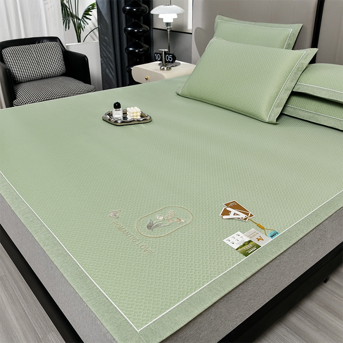 91家纺网 家纺一手货源 找家纺 小牛席业 2026新款轻奢风铃兰冷感豆豆席系列凉席藤席冰藤席冰丝席竹席乳胶席 绿色