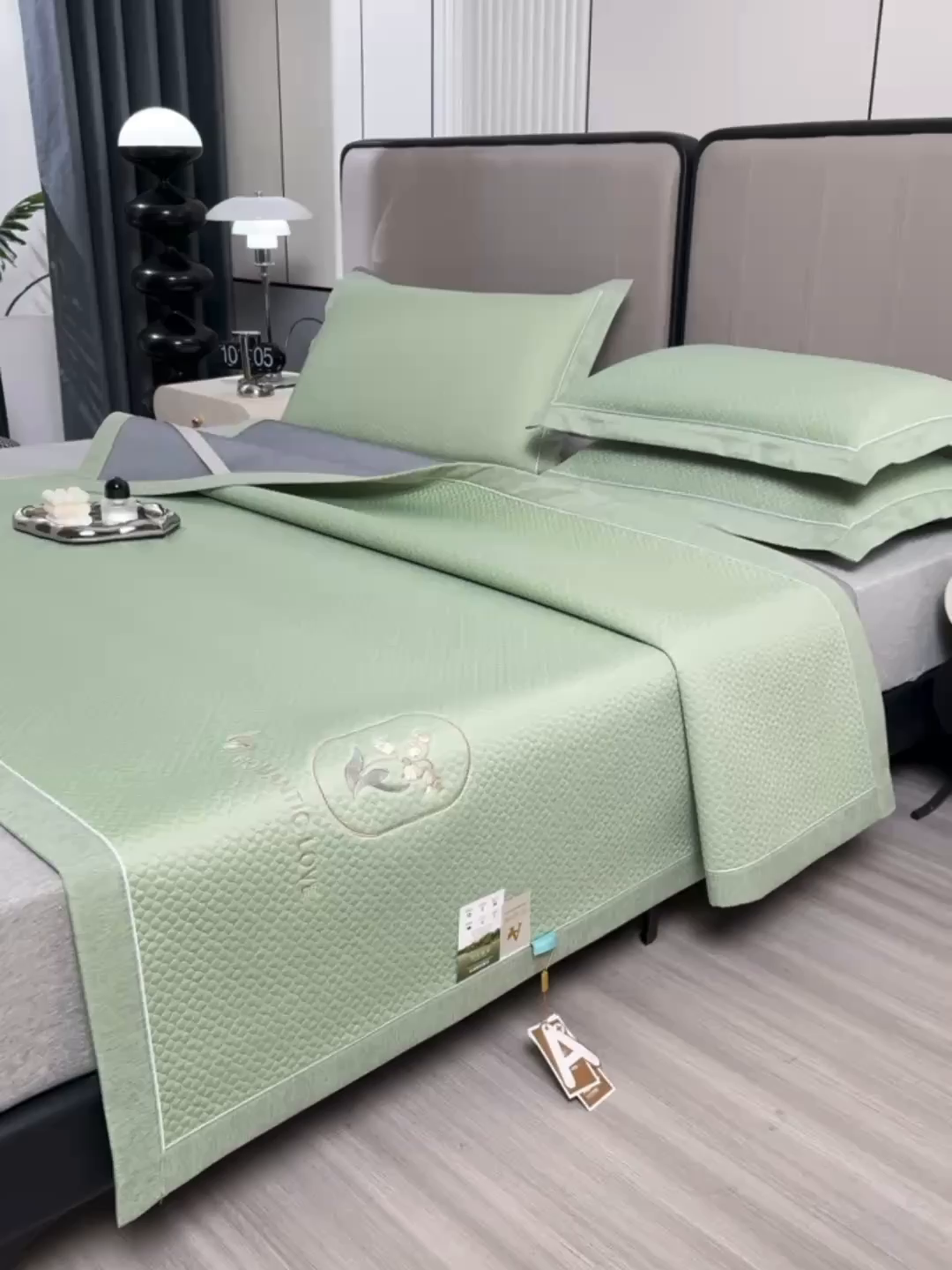 91家纺网 家纺一手货源 找家纺 小牛席业 2026新款轻奢风铃兰冷感豆豆席系列凉席藤席冰藤席冰丝席竹席乳胶席 绿色