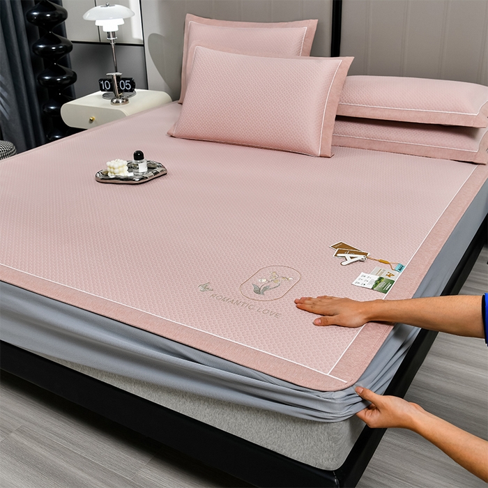 91家纺网 家纺一手货源 找家纺 （总）小牛席业 2026新款轻奢风铃兰冷感豆豆席系列（床笠款）凉席藤席冰藤席冰丝席竹席乳胶席豆豆