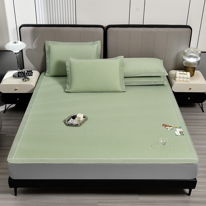 91家纺网 家纺一手货源 找家纺 小牛席业 2026新款轻奢风铃兰冷感豆豆席系列（床笠款）凉席藤席冰藤席冰丝席竹席乳胶席豆豆 绿色