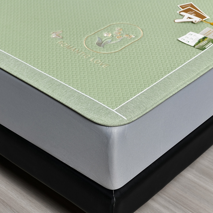 91家纺网 家纺一手货源 找家纺 小牛席业 2026新款轻奢风铃兰冷感豆豆席系列（床笠款）凉席藤席冰藤席冰丝席竹席乳胶席豆豆 绿色