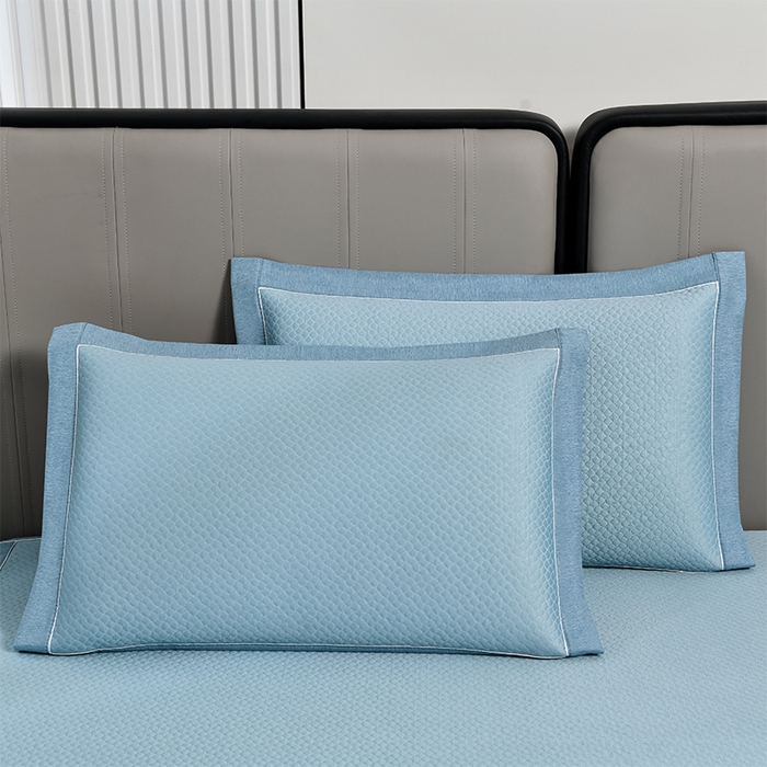 91家纺网 家纺一手货源 找家纺 小牛席业 2026新款轻奢风铃兰冷感豆豆席系列（床笠款）凉席藤席冰藤席冰丝席竹席乳胶席豆豆 蓝色