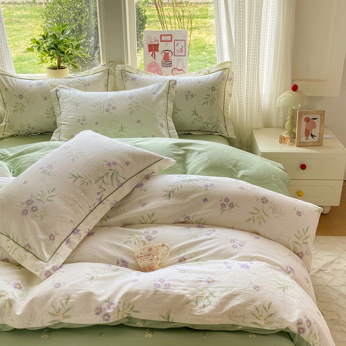 91家纺网 家纺一手货源 找家纺 凌鼎 2026新款多规格掉边全棉印花四件套 幽然花梦