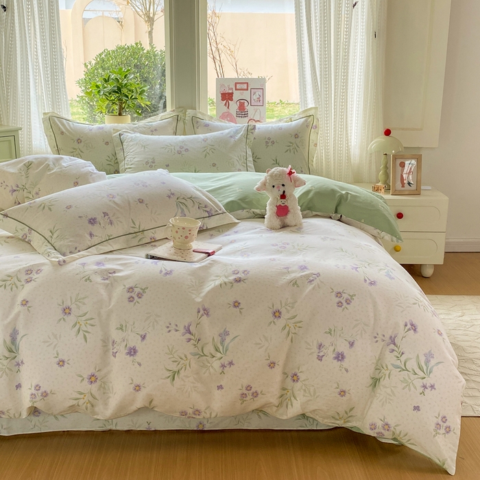 91家纺网 家纺一手货源 找家纺 凌鼎 2026新款多规格掉边全棉印花四件套 幽然花梦