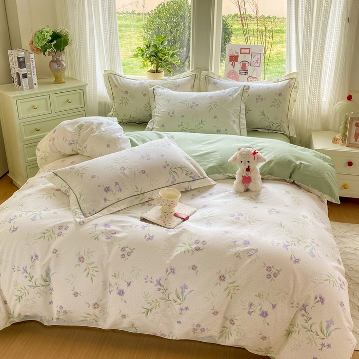 91家纺网 家纺一手货源 找家纺 凌鼎 2026新款多规格掉边全棉印花四件套 幽然花梦