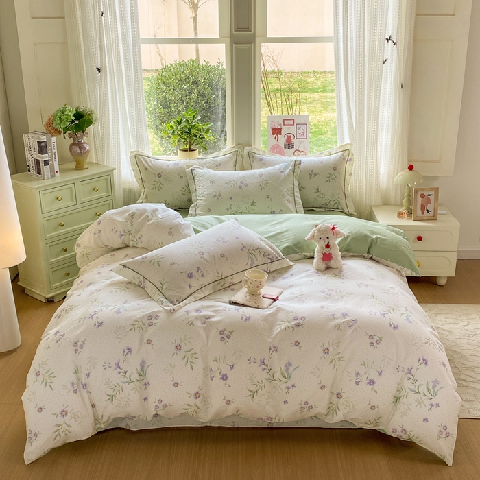 91家纺网 家纺一手货源 找家纺 凌鼎 2026新款多规格掉边全棉印花四件套 幽然花梦