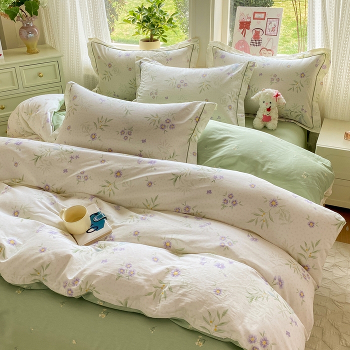 91家纺网 家纺一手货源 找家纺 凌鼎 2026新款多规格掉边全棉印花四件套 幽然花梦