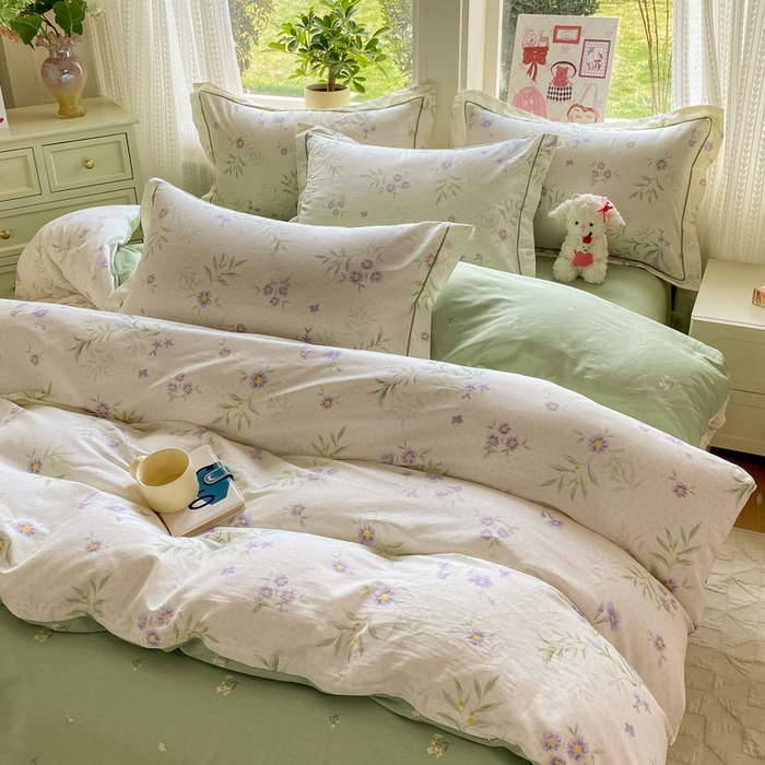 91家纺网 家纺一手货源 找家纺 凌鼎 2026新款多规格掉边全棉印花四件套 幽然花梦