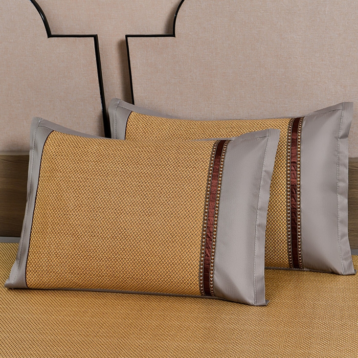 91家纺网 家纺一手货源 找家纺 小牛席业 2026新款小苍兰冰藤-双面席系列凉席藤席冰藤席冰丝席竹席乳胶席凉感豆豆席 小苍兰清香冰藤席-金色