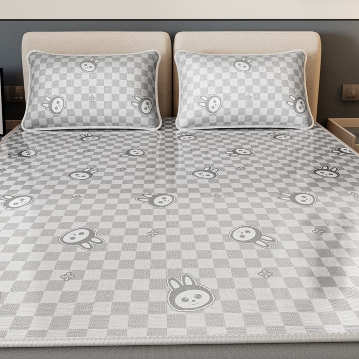 91家纺网 家纺一手货源 找家纺 （总）好福居 2026新款A类冰感抑菌印花冰丝席凉席-床笠款-床席款