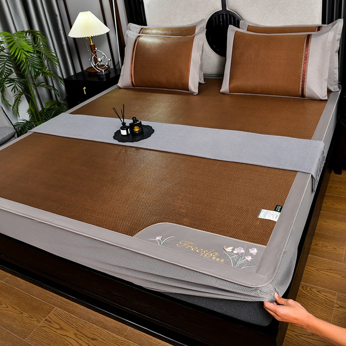 91家纺网 家纺一手货源 找家纺 （总）小牛席业 2026新款小苍兰冰藤席系列（床笠款）凉席藤席冰藤席冰丝席竹席乳胶席