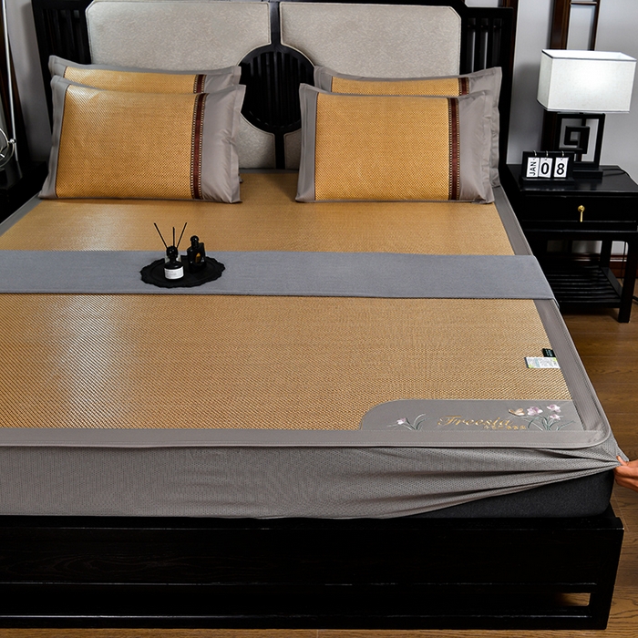 91家纺网 家纺一手货源 找家纺 （总）小牛席业 2026新款小苍兰冰藤席系列（床笠款）凉席藤席冰藤席冰丝席竹席乳胶席