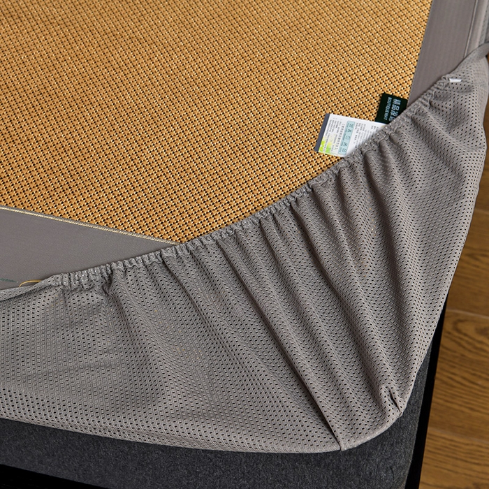 91家纺网 家纺一手货源 找家纺 小牛席业 2026新款小苍兰冰藤席系列（床笠款）凉席藤席冰藤席冰丝席竹席乳胶席 小苍兰清香冰藤席-床笠款（金色）