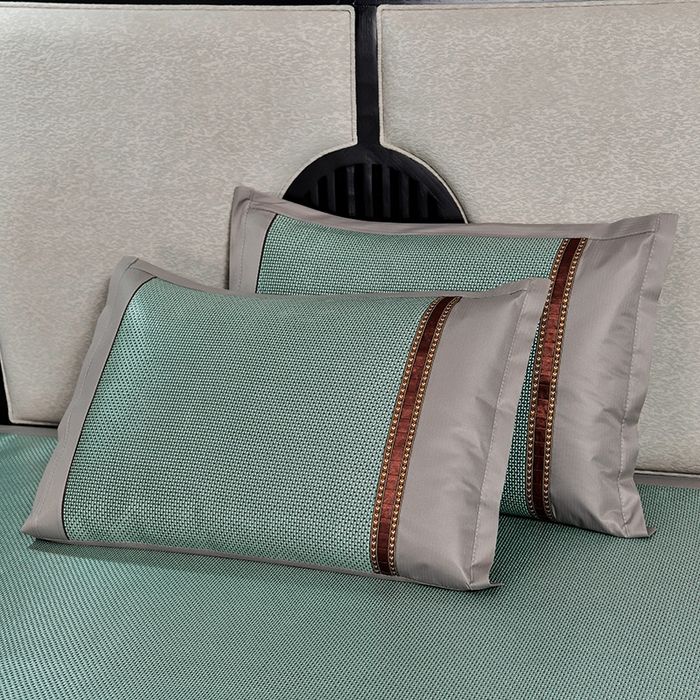 91家纺网 家纺一手货源 找家纺 小牛席业 2026新款小苍兰冰藤席系列（床笠款）凉席藤席冰藤席冰丝席竹席乳胶席 小苍兰清香冰藤席-床笠款（绿色）