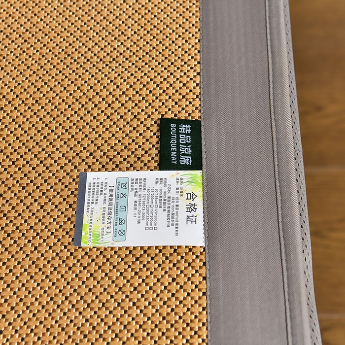 91家纺网 家纺一手货源 找家纺 小牛席业 2026新款小苍兰冰藤席系列（床笠款）凉席藤席冰藤席冰丝席竹席乳胶席 小苍兰清香冰藤席-床笠款（金色）