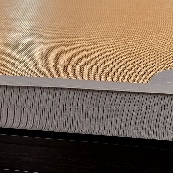 91家纺网 家纺一手货源 找家纺 小牛席业 2026新款小苍兰冰藤席系列（床笠款）凉席藤席冰藤席冰丝席竹席乳胶席 小苍兰清香冰藤席-床笠款（金色）