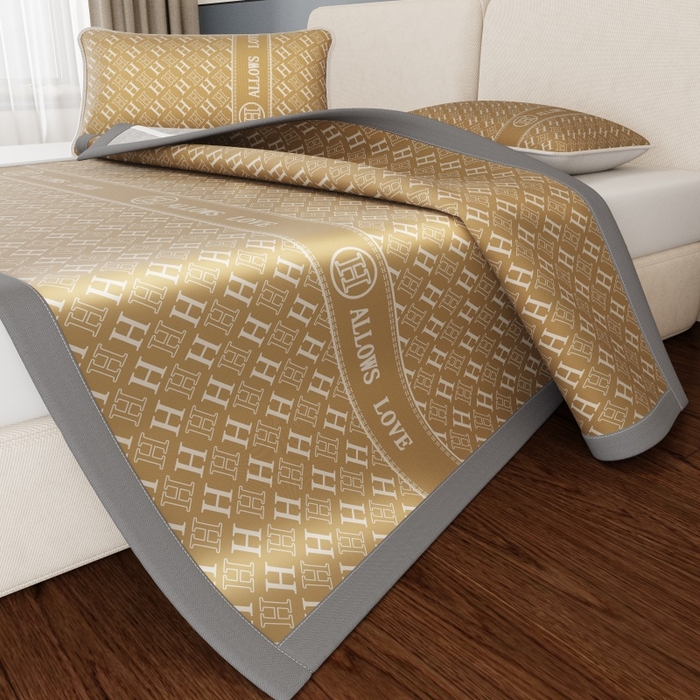 91家纺网 家纺一手货源 找家纺 （总）好福居 2026新款A类冰感抑菌印花冰丝席凉席-床笠款-床席款