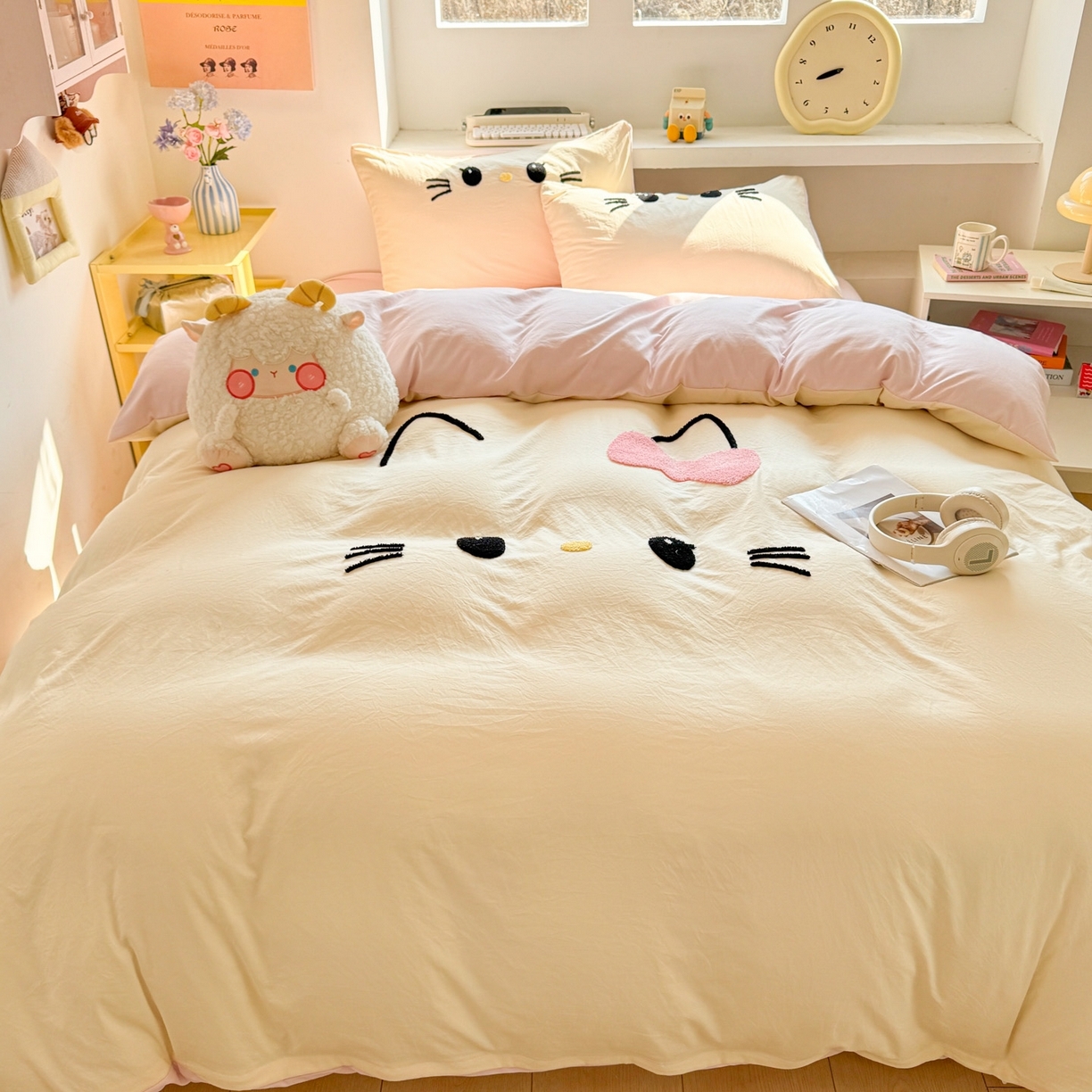 91家纺网 家纺一手货源 找家纺 （总）雨帆家纺 2026新款云朵棉卡通毛巾绣四件套