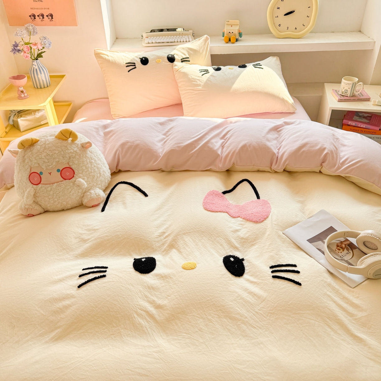 91家纺网 家纺一手货源 找家纺 （总）雨帆家纺 2026新款云朵棉卡通毛巾绣四件套