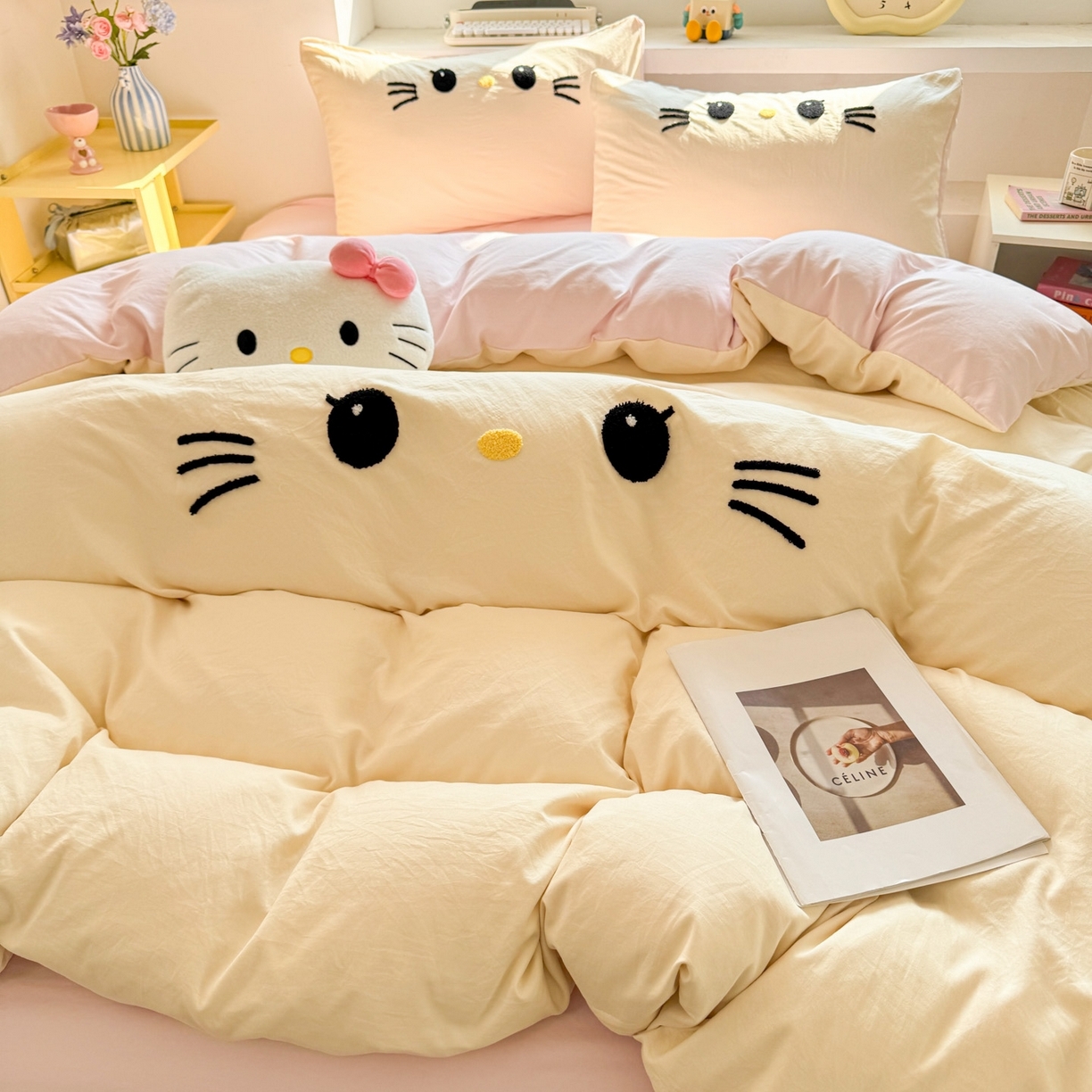 91家纺网 家纺一手货源 找家纺 （总）雨帆家纺 2026新款云朵棉卡通毛巾绣四件套