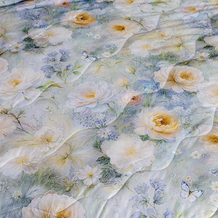 91家纺网 家纺一手货源 找家纺 天之悦家纺 2026新款夏被油光丝数码印花锦氨凉感被夏凉被空调被 晨露兰