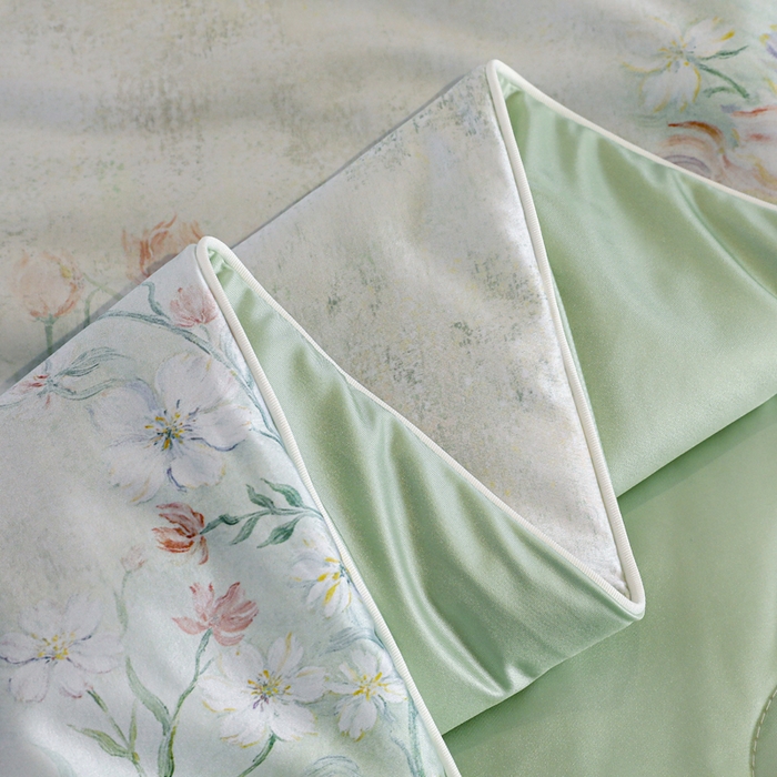 91家纺网 家纺一手货源 找家纺 天之悦家纺 2026新款夏被油光丝数码印花锦氨凉感被夏凉被空调被 晨露郁金