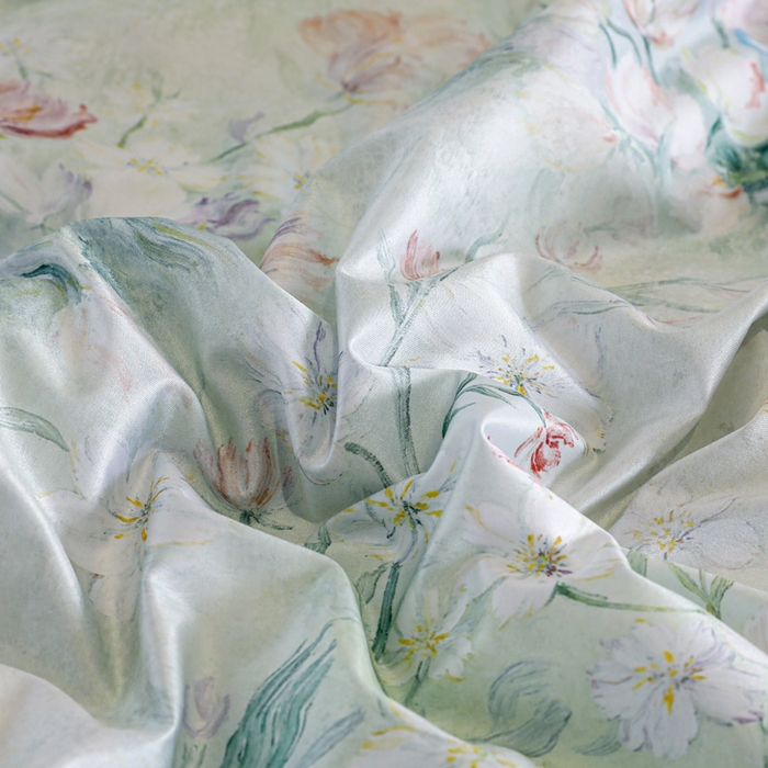 91家纺网 家纺一手货源 找家纺 天之悦家纺 2026新款夏被油光丝数码印花锦氨凉感被夏凉被空调被 晨露郁金