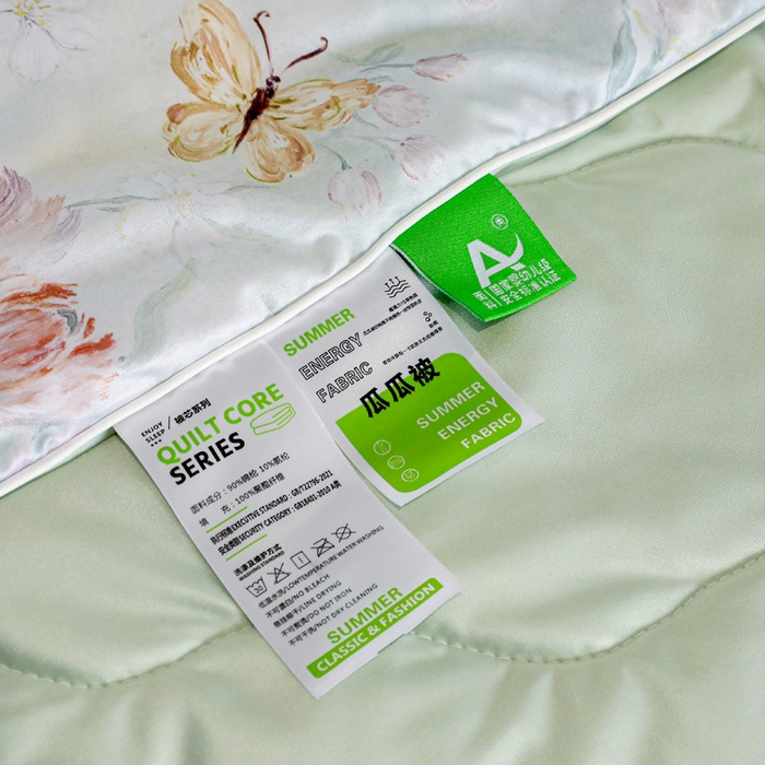 91家纺网 家纺一手货源 找家纺 天之悦家纺 2026新款夏被油光丝数码印花锦氨凉感被夏凉被空调被 晨露郁金