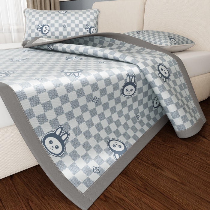 91家纺网 家纺一手货源 找家纺 （总）好福居 2026新款A类冰感抑菌印花冰丝席凉席-床笠款-床席款