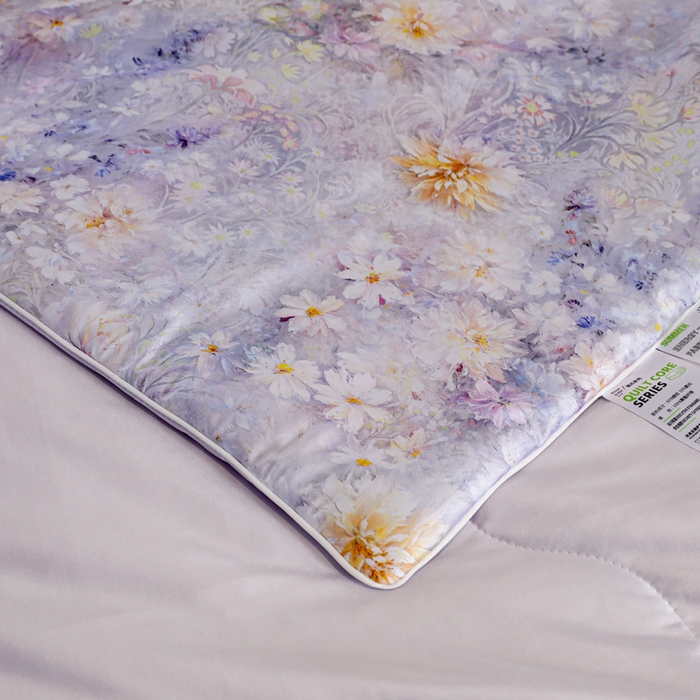 91家纺网 家纺一手货源 找家纺 天之悦家纺 2026新款夏被油光丝数码印花锦氨凉感被夏凉被空调被 茉影灰