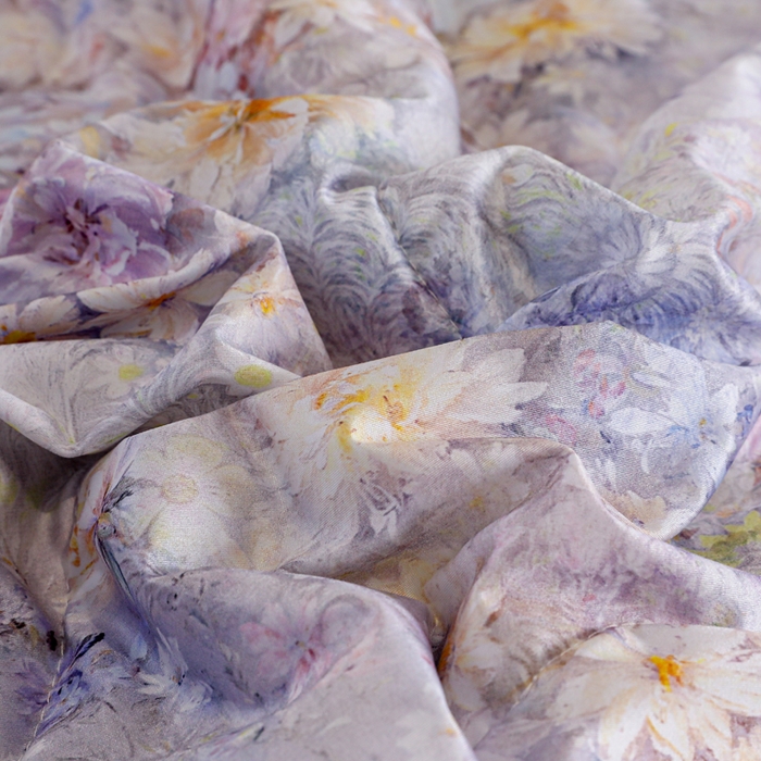 91家纺网 家纺一手货源 找家纺 天之悦家纺 2026新款夏被油光丝数码印花锦氨凉感被夏凉被空调被 茉影灰