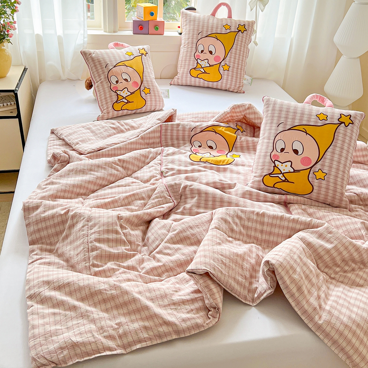 91家纺网 家纺一手货源 找家纺 （总）古本家居 2026春夏新款全棉星宝系列抱枕被