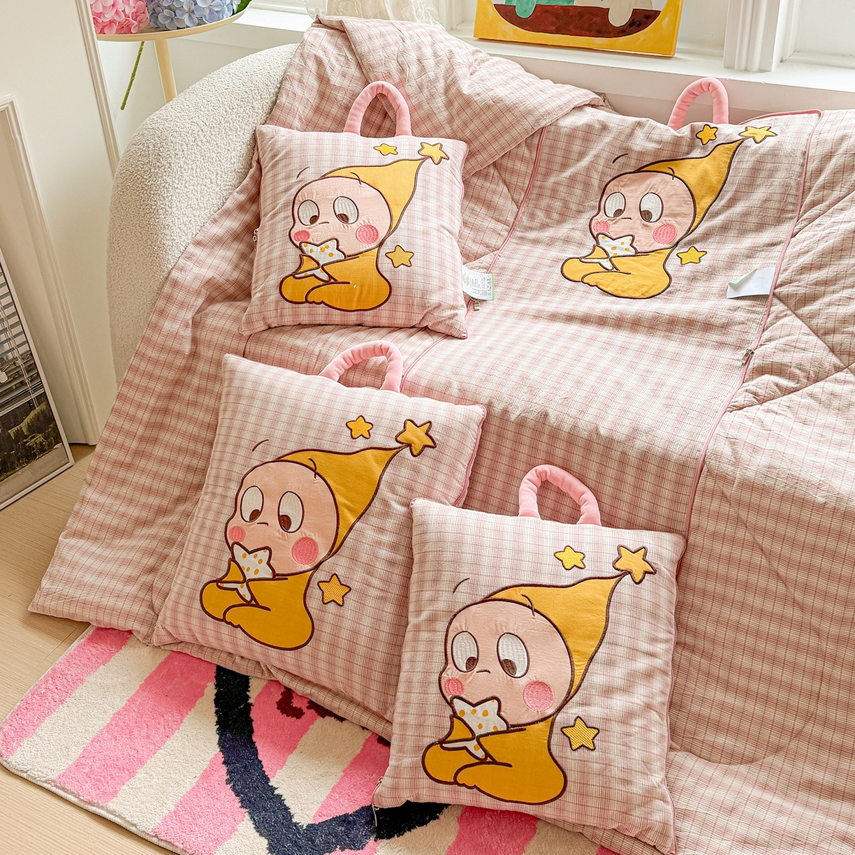 91家纺网 家纺一手货源 找家纺 （总）古本家居 2026春夏新款全棉星宝系列抱枕被