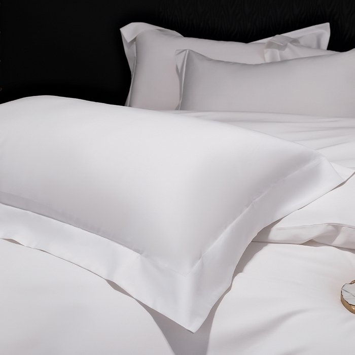 91家纺网 家纺一手货源 找家纺 女子家纺 2026新款纯色长绒棉全棉纯棉轻奢四件套- 俏佳人 贵族白