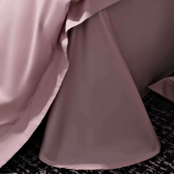 91家纺网 家纺一手货源 找家纺 女子家纺 2026新款纯色长绒棉全棉纯棉轻奢四件套- 俏佳人 豆沙色