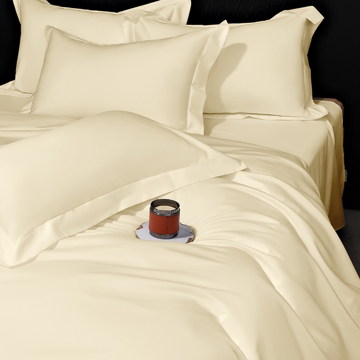 91家纺网 家纺一手货源 找家纺 女子家纺 2026新款纯色长绒棉全棉纯棉轻奢四件套- 俏佳人 奶昔白