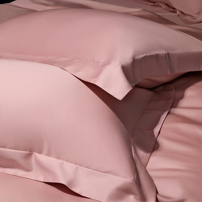 91家纺网 家纺一手货源 找家纺 女子家纺 2026新款纯色长绒棉全棉纯棉轻奢四件套- 俏佳人 玉粉