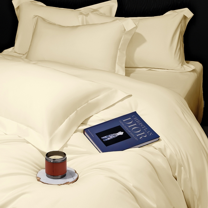 91家纺网 家纺一手货源 找家纺 女子家纺 2026新款纯色长绒棉全棉纯棉轻奢四件套- 俏佳人 奶昔白