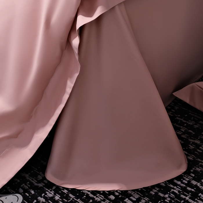 91家纺网 家纺一手货源 找家纺 女子家纺 2026新款纯色长绒棉全棉纯棉轻奢四件套- 俏佳人 玉粉