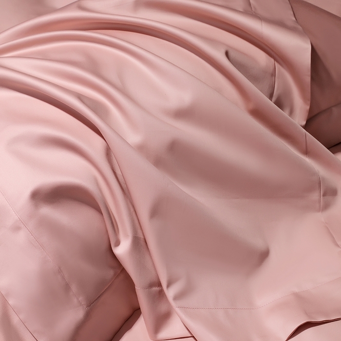 91家纺网 家纺一手货源 找家纺 女子家纺 2026新款纯色长绒棉全棉纯棉轻奢四件套- 俏佳人 玉粉