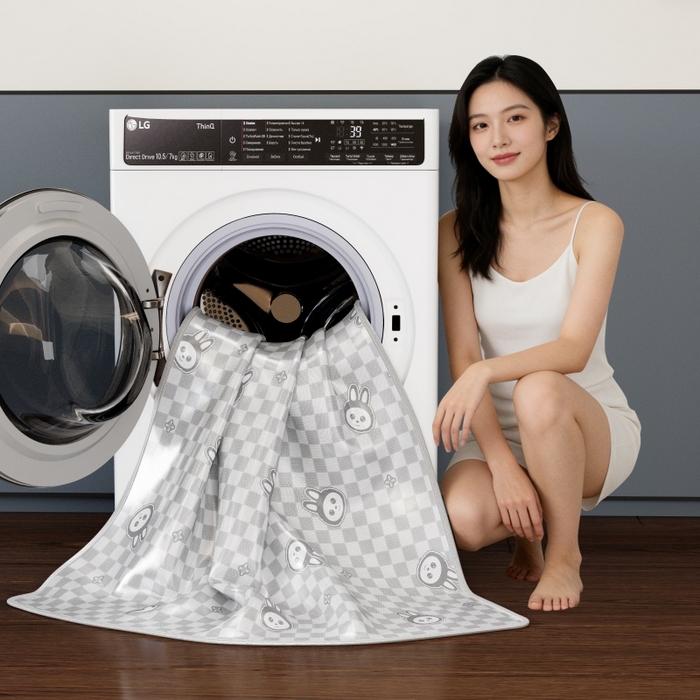 91家纺网 家纺一手货源 找家纺 好福居 2026新款A类冰感抑菌印花冰丝席凉席-床笠款-床席款 拉布布灰-床笠款