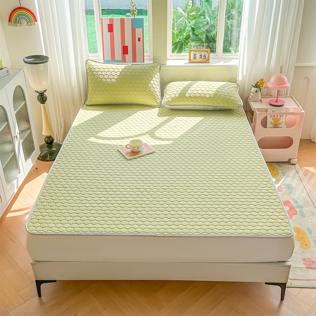 91家纺网 家纺一手货源 找家纺 （总）爱宝被业 2026新款硅胶凉席席子凉席三件套