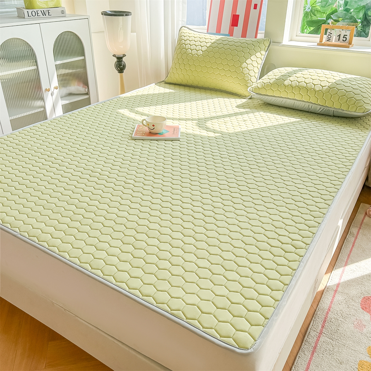 91家纺网 家纺一手货源 找家纺 （总）爱宝被业 2026新款硅胶凉席席子凉席三件套