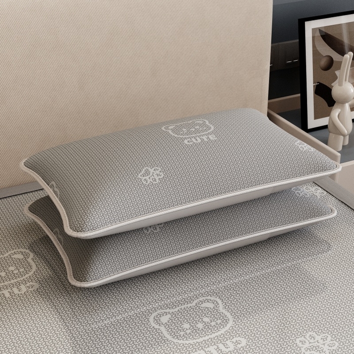 91家纺网 家纺一手货源 找家纺 好福居 2026新款A类冰感抑菌印花冰丝席凉席-床笠款-床席款 开心小熊灰-床席款