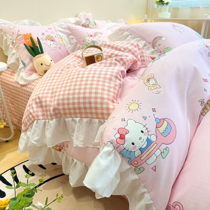 （总）简宜家居（朝初家纺） 2025新款40支13070全棉花边款四件套