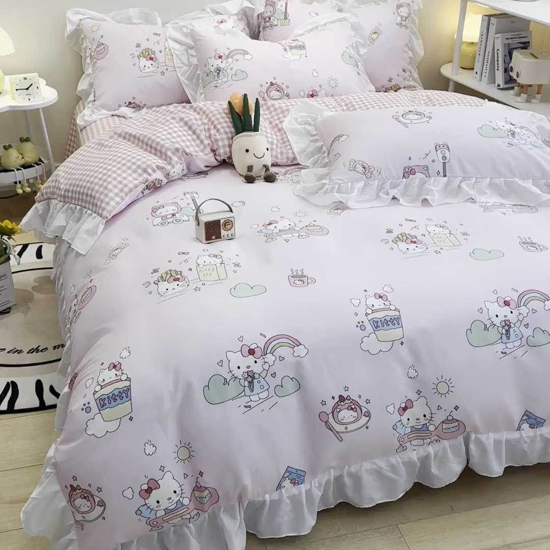 91家纺网 家纺一手货源 找家纺 （总）简宜家居（朝初家纺） 2025新款40支13070全棉花边款四件套