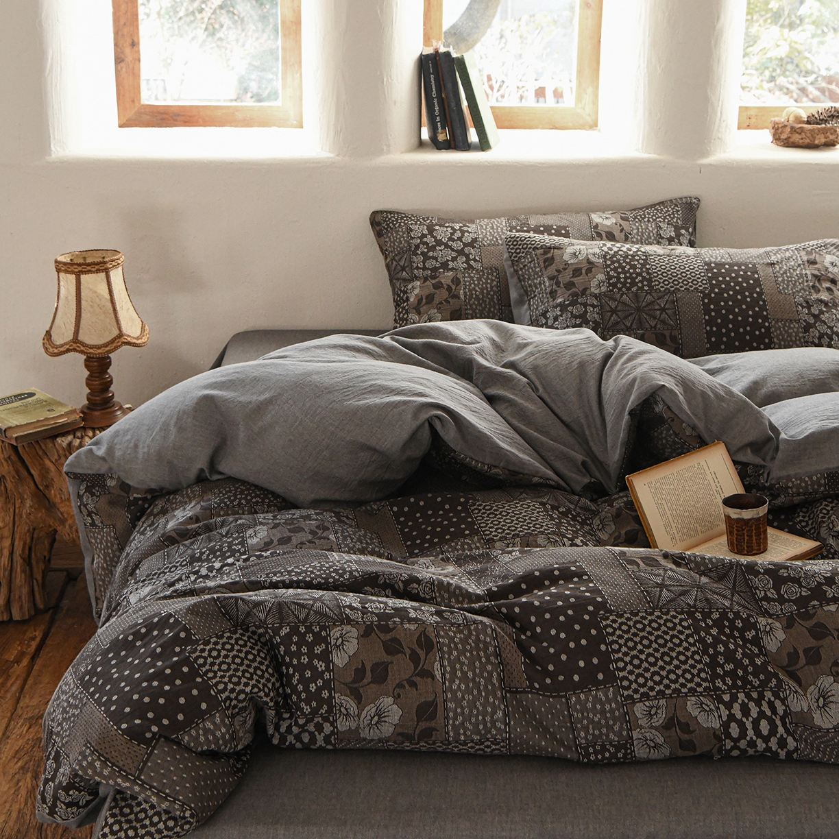 91家纺网 家纺一手货源 找家纺 （总）松色家居 2026新款全棉稀有织法浮雕四件套-纳兰河畔